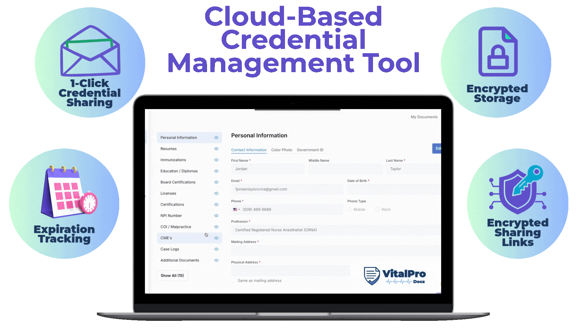 CRNA credential management tool